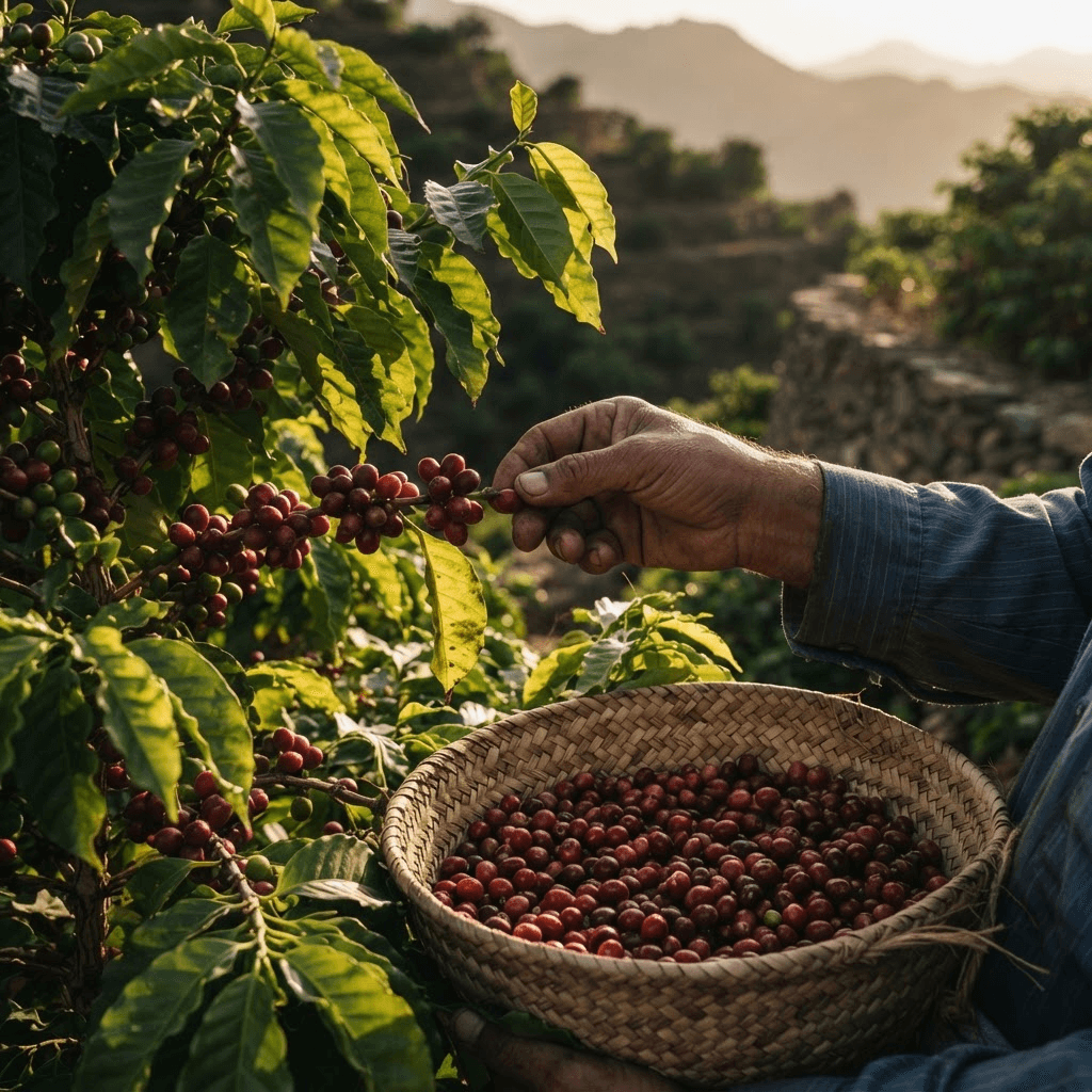 Yemeni coffee-growing landscape