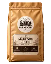 Taj Mocha Mabroum Coffee packaging