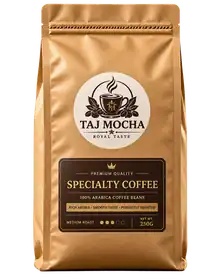 Taj Mocha Specialty Coffee packaging